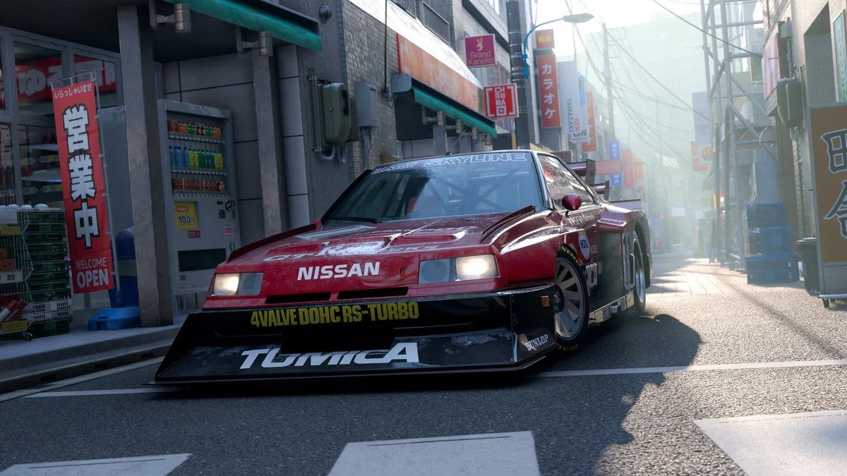 Official Forza Horizon 6 gameplay screenshot of a car approaching on a Japanese city road